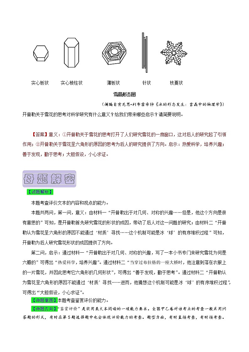 【高考真题解密】高考语文真题题源——专题06《实用类文本阅读之鉴赏评价、比较异同》母题解密(全国通用)(解析卷)第2页