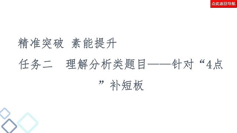 高考语文二轮强化复习任务群6任务2《理解分析类题目——针对“4点”补短板》课件第2页