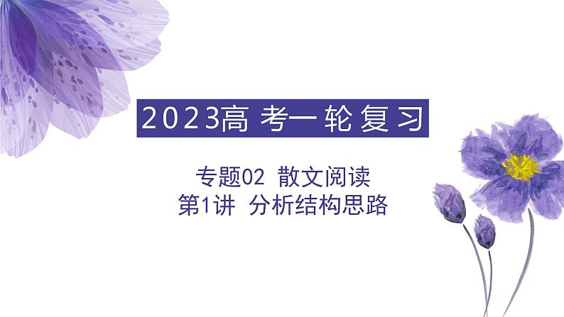 【备战2023高考】语文全复习——第1讲《分析结构思路》课件第1页