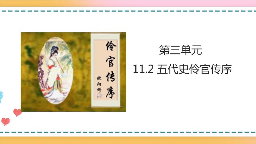 2.2.3.11.2.1統(tǒng)編版（2019）選擇性必修中冊第3單元第11課第2篇五代史伶官傳序第1課時(shí)【課件】第1頁