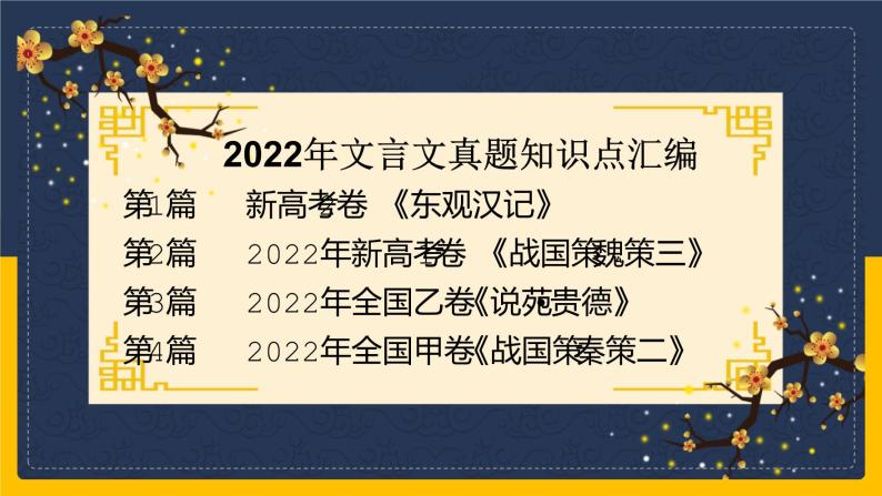 2022年4篇文言文真题知识点汇编 课件02