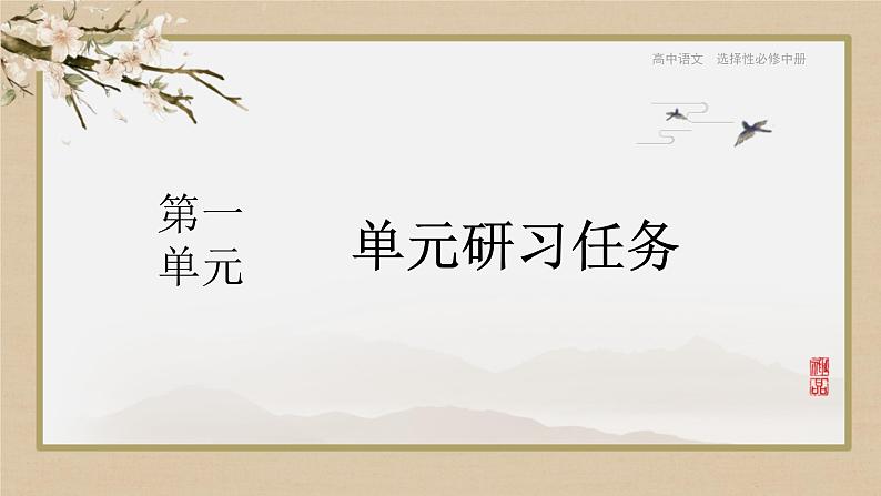 人教统编版高中语文 第一单元 单元研习任务(课件PPT)01