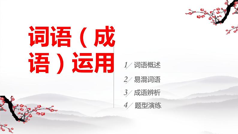 2023届高考语文一轮复习专项:词语(成语)运用 课件第1页