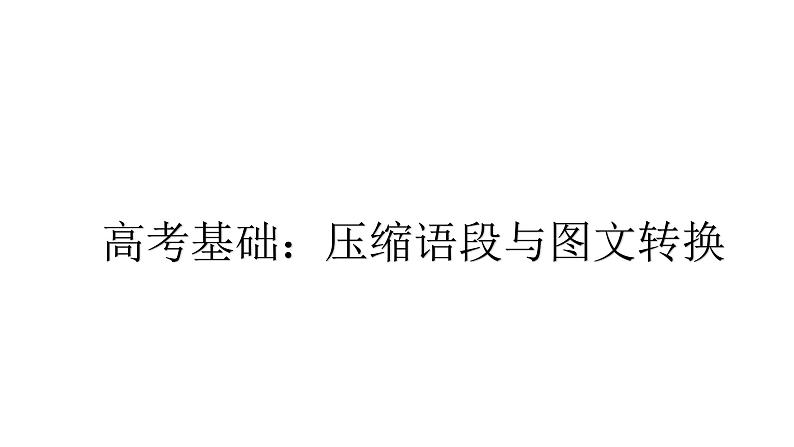 2023届高考语文复习:压缩语段·图文转换 课件第1页
