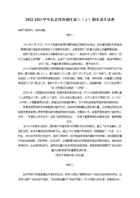2022-2023学年北京市西城区高三（上）期末语文试卷（含答案解析）