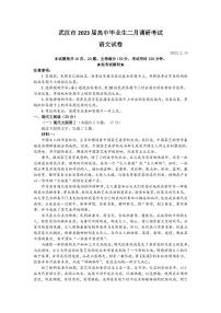 2022-2023学年湖北省武汉市高三下学期2月调研考试语文试卷（PDF版）