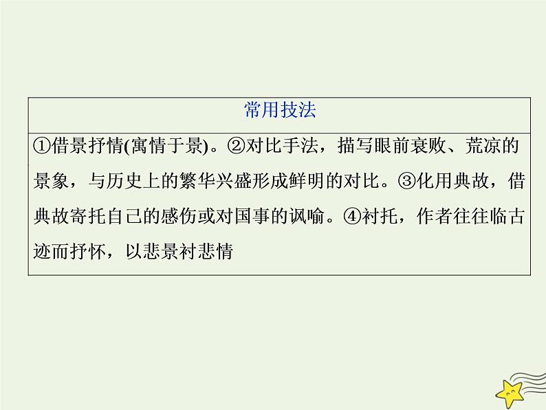 新高考语文2020高考语文大一轮复习第二部分专题二古代诗歌鉴赏3三板斧分得清类 从题材类别入手准确把握和理解诗词内容课件 20204