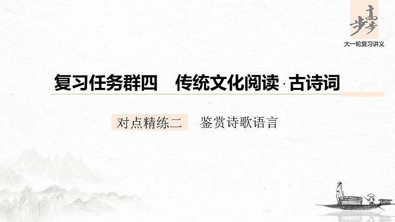 新高考语文第4部分 传统文化阅读 古诗词 对点精练二 鉴赏诗歌语言课件PPT01