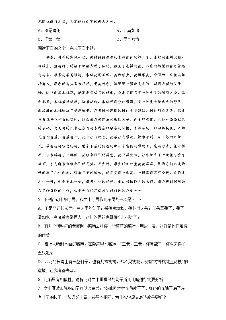 5-1《阿Q正传(节选)》同步练习 2022-2023学年统编版高中语文选择性必修下册第2页