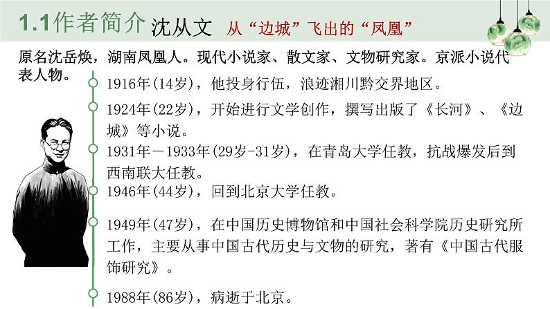 部编版高中语文选修下册第二单元5.2 《边城》同步教学课件PPT第5页