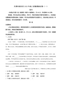 2023天津市部分区高三一模语文试题含解析