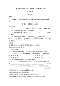 上海市实验学校2022-2023学年高三语文下学期3月月考试题（Word版附解析）