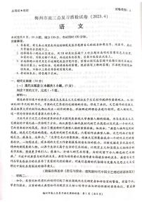 2023梅州高三总复习质检（二模）语文PDF版含解析