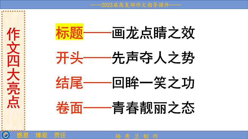 2023届高考语文复习:拟写作文标题技巧 课件02