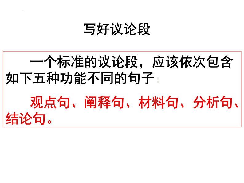 2023届高考语文复习-如何写议论段 课件02