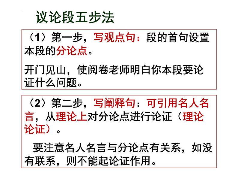 2023届高考语文复习-如何写议论段 课件03