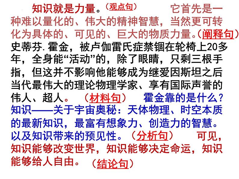 2023届高考语文复习-如何写议论段 课件06