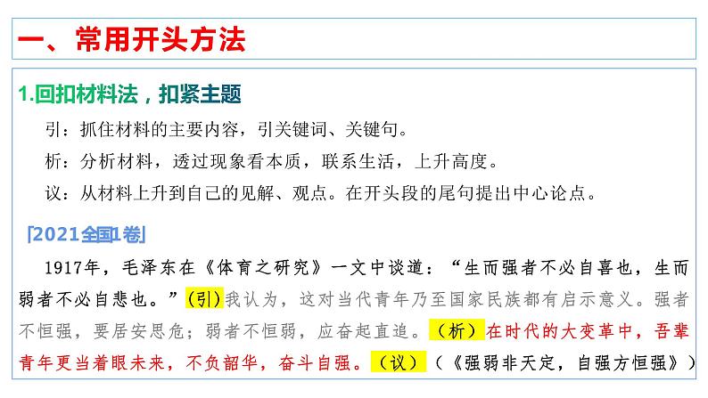 2023届高考写作指导:高考议论文开头 课件第4页