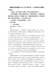 安徽省名校联盟2022-2023学年高三语文下学期4月联考试题（Word版附解析）