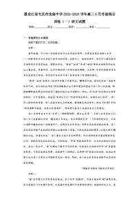 黑龙江省大庆市实验中学2022-2023学年高三5月考前得分训练（一）语文试题（含解析）