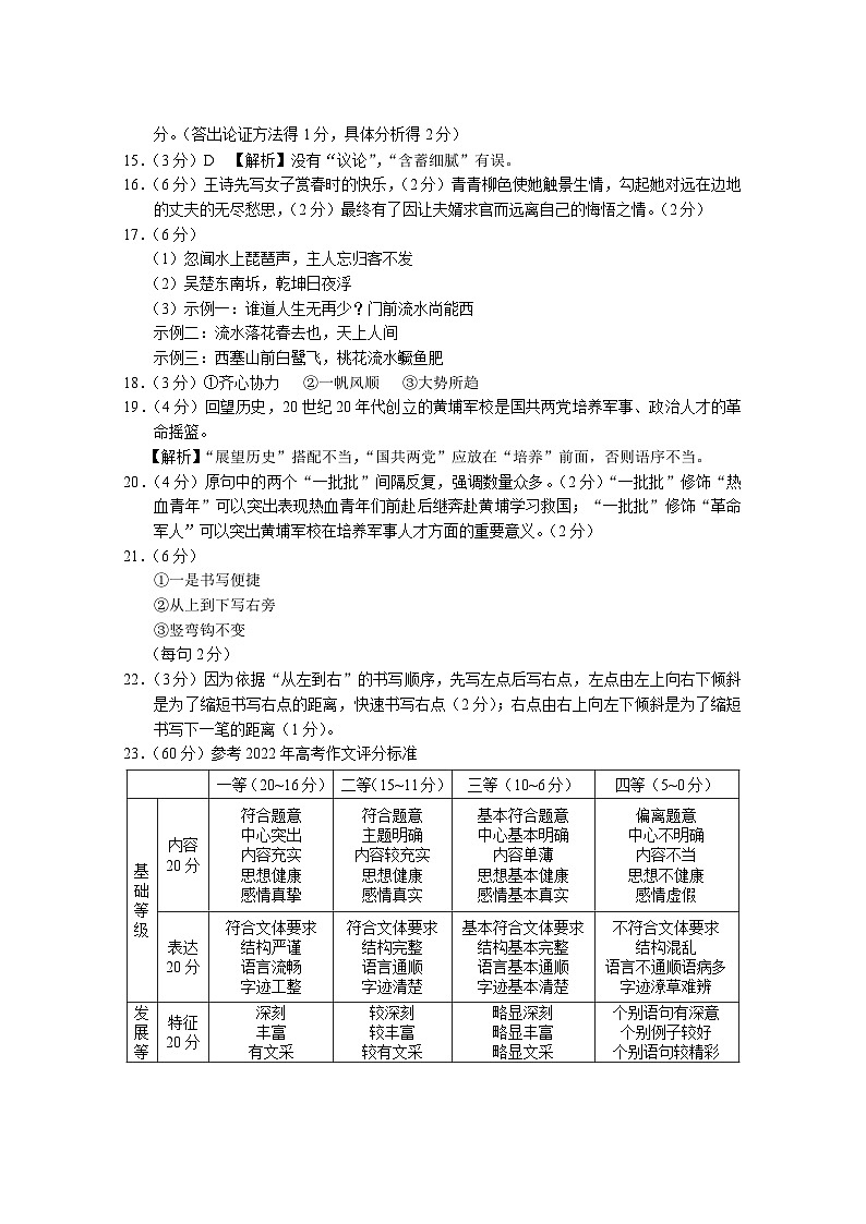 云南省昆明市云南师范大学附属中学2022-2023学年高三第十次高考适应性考试语文答案第2页
