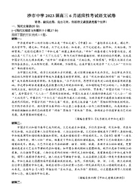 2023荆州沙中学高三下学期6月适应性考试语文试题含答案