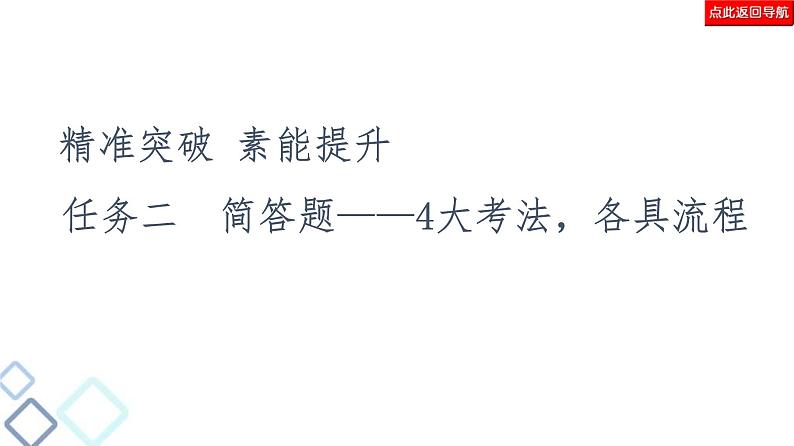 高考语文二轮复习强化课件复习任务群2 任务2 简答题——4大考法,各具流程02