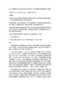 四川省雅安市2022-2023学年高一下学期期末检测语文试题（含答案）