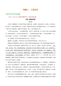 2021-2023年高考语文真题分项汇编（全国通用）文学类文本专题01小说文本（Word版附解析）