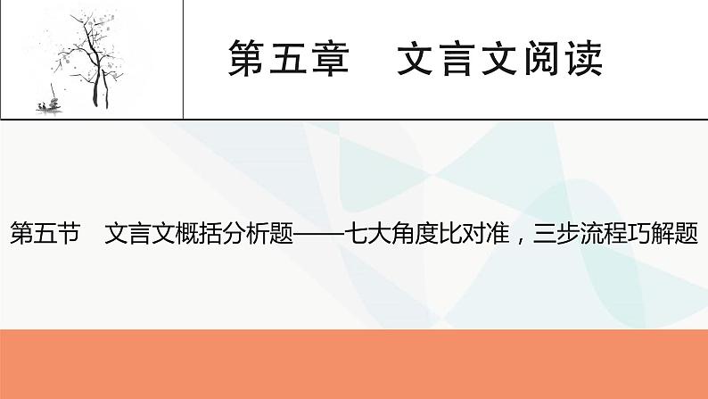 2024届高考语文一轮复习第5章文言文阅读6第5节文言文概括分析题——七大角度比对准,三步流程巧解题课件第1页