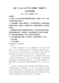 云南省玉溪市一中2022-2023学年高一上学期期中语文试题（解析版）