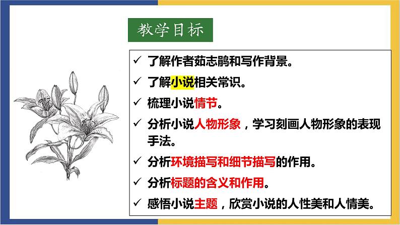 高中语文统编版必修上册3.1《百合花》课件03