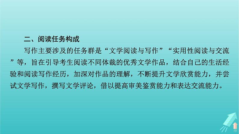新教材适用2024版高考语文一轮总复习复习任务群5写作整体阅读指导课件03