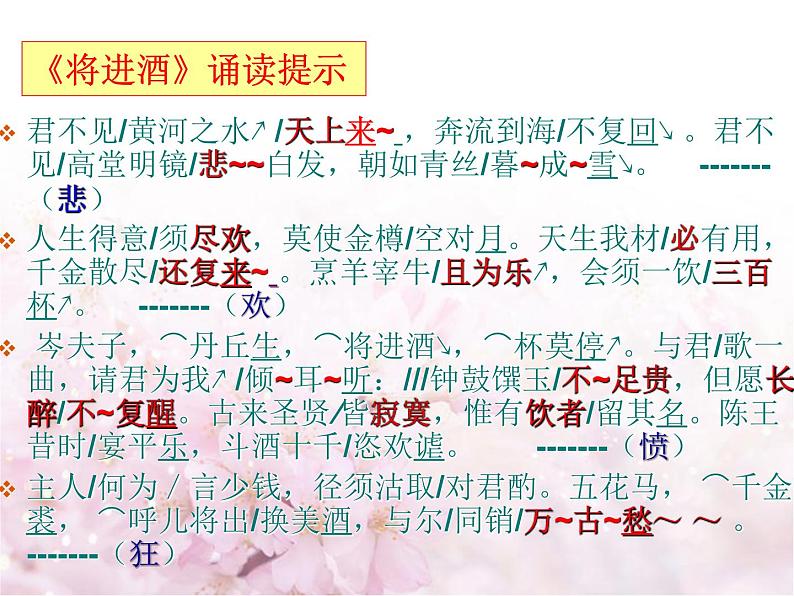 古诗词诵读《将进酒》课件 2023-2024学年统编版高中语文选择性必修上册07