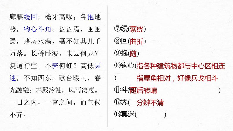 高考语文一轮复习--必修下册(五) 单篇梳理 基础积累 课文11 阿房宫赋(精品课件)07
