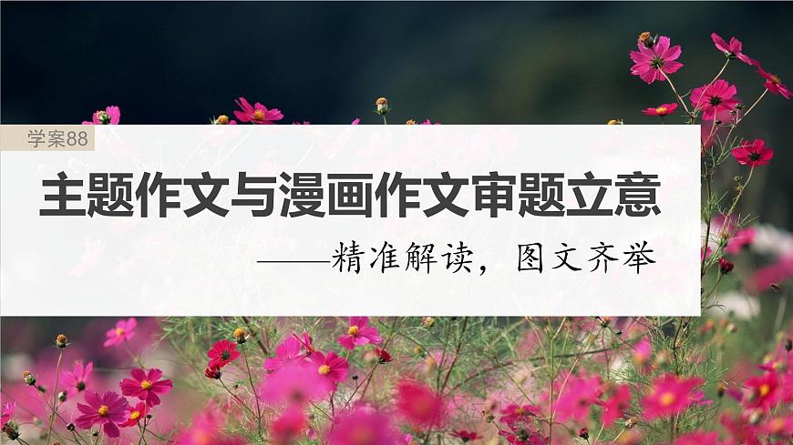 高考語文一輪復(fù)習(xí)--主題作文與漫畫作文審題立意——精準(zhǔn)解讀，圖文齊舉（精品課件）第2頁