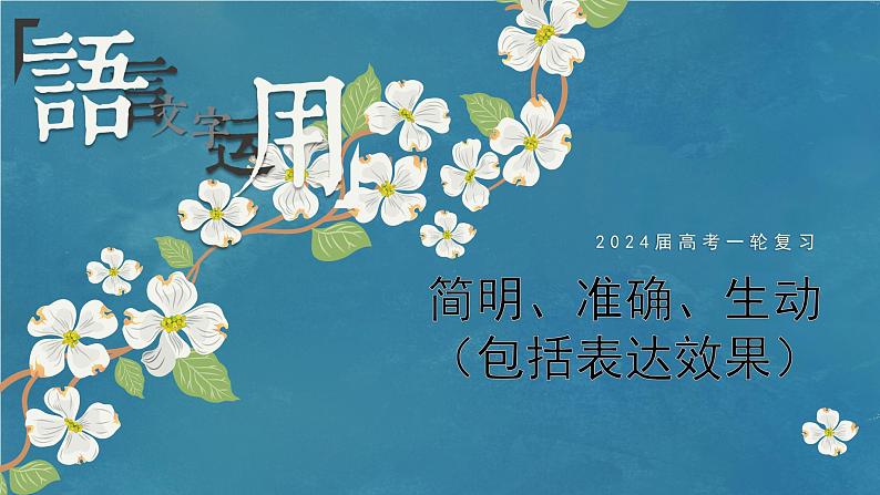 专题12 简明、准确、生动(包括表达效果)(课件)-备战2024年新高考一轮复习讲堂之语言文字运用01