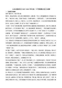 山东省德州市2022-2023学年高二下学期期末语文试题（解析版）