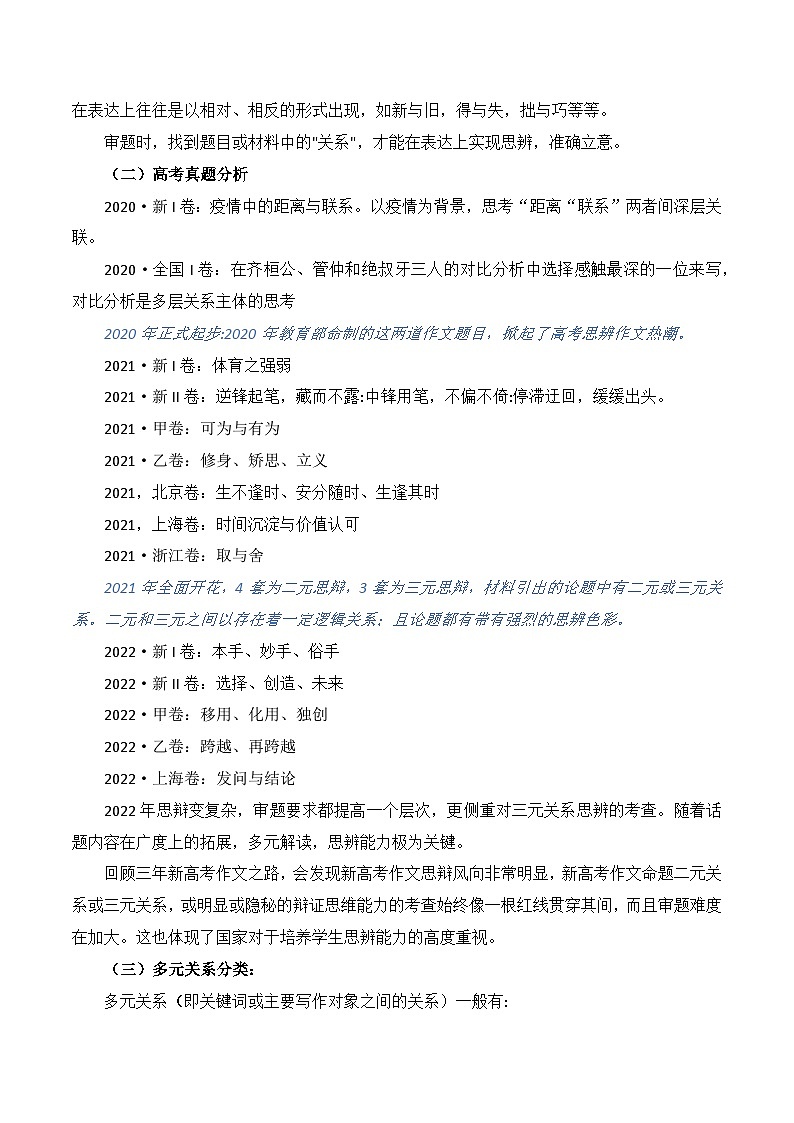 专题20 写作(审题立意)-【口袋书】高考语文备考系列(复习思维导图+必备知识手册)02