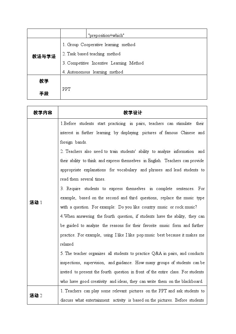 【中职专用】高中英语Unit 7 Entertaining Activities Listening and Reading 教学设计-2022-2023学年中职英语语文版(2021)基础模块202