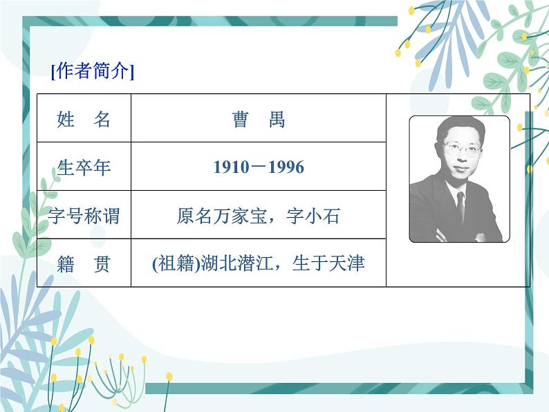 【中职专用】高中语文 人教版 基础模块上册 15《雷雨(节选)》课件第5页