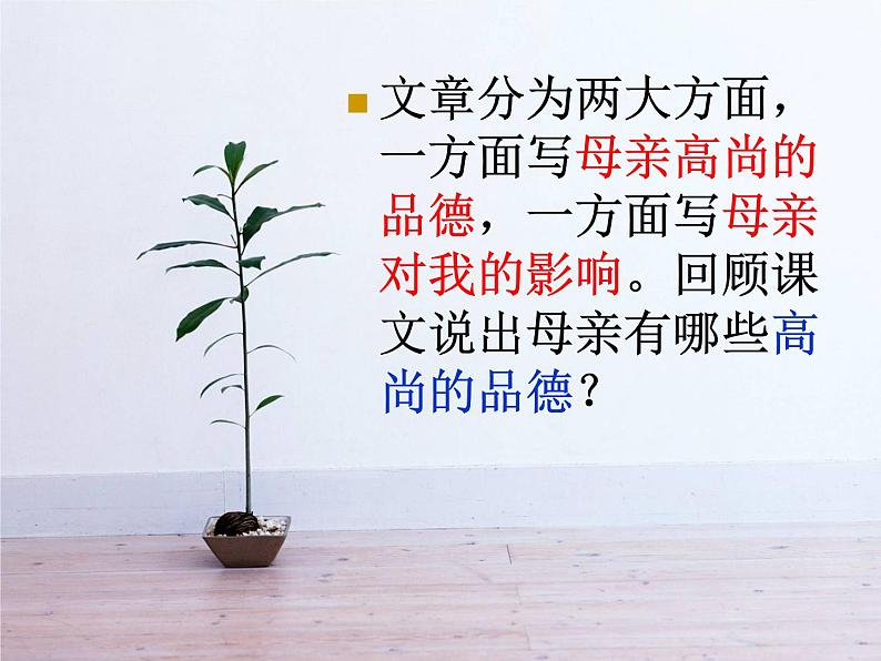 【中职专用】高中语文 人教版 基础模块上册 4《我的母亲》课件07