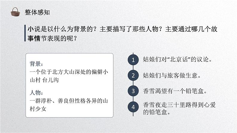 人教统编版高中语文必修上册第一单元 3.2 哦,香雪 同步教学课件+练习08