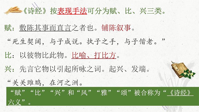 人教统编版高中语文必修上册第二单元 6《芣苢》《插秧歌》同步教学课件+练习06