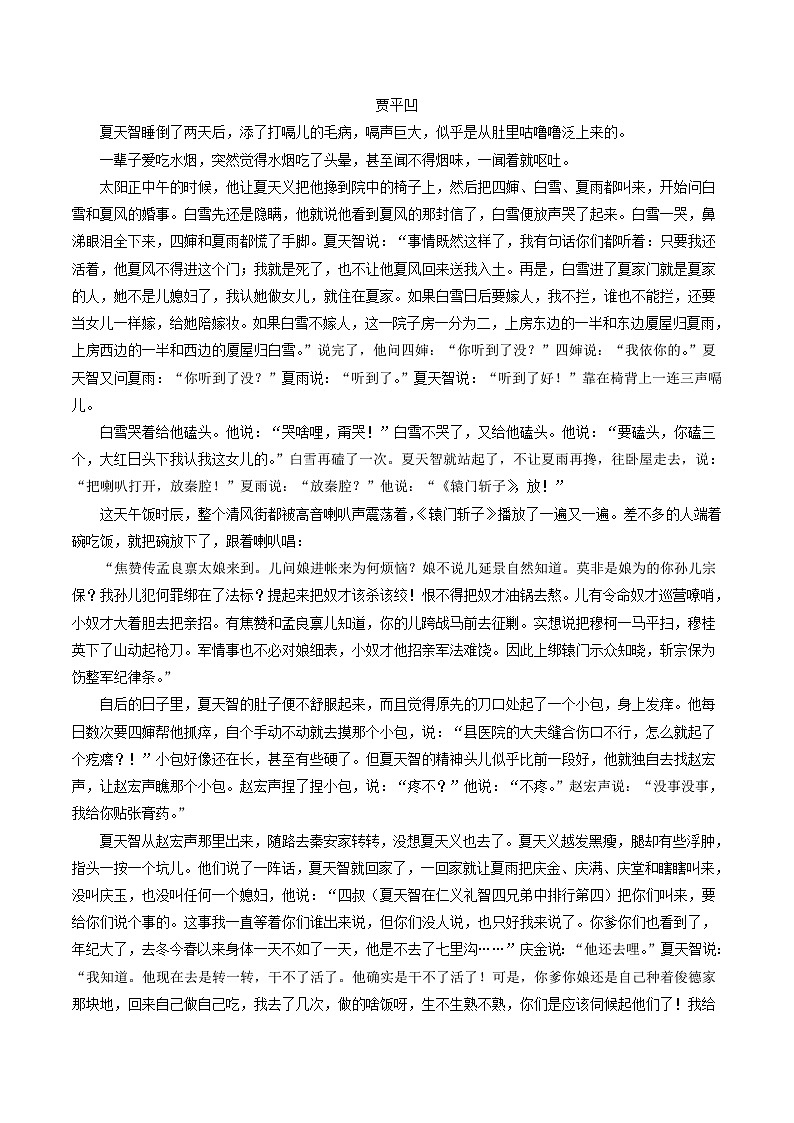 2024年高考语文现代文一轮专题复习:小说语言类试题专题训练第3页