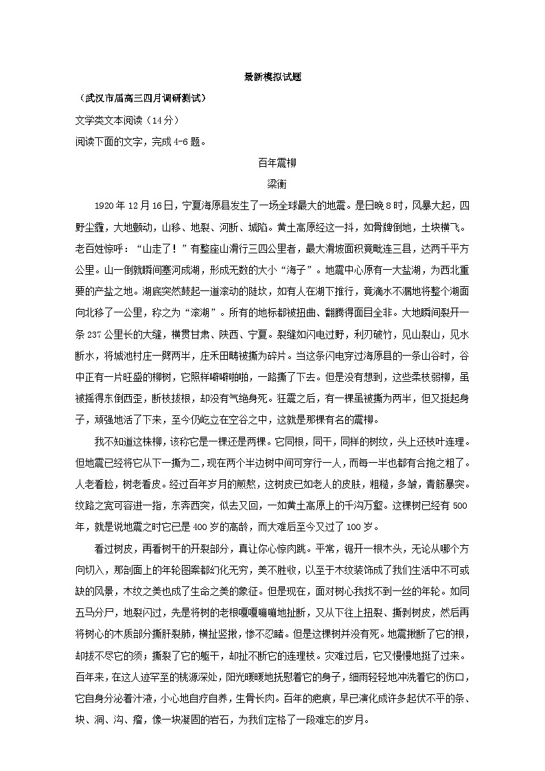 专题3.6 现代文阅读之文学类文本阅读(二)(下) 全国高考语文考前复习大串讲 Word版含答案01