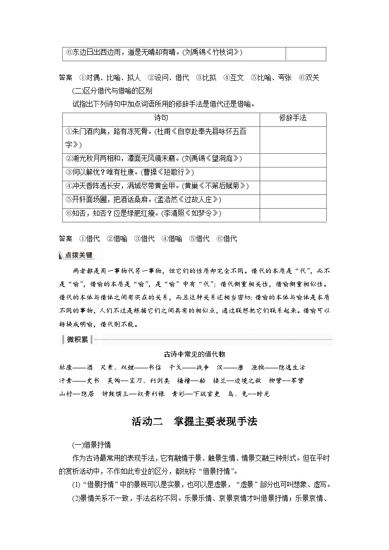 高考语文一轮复习课时练习 板块6 古诗词阅读与鉴赏 课时56　赏析表达技巧(一)（含解析）03