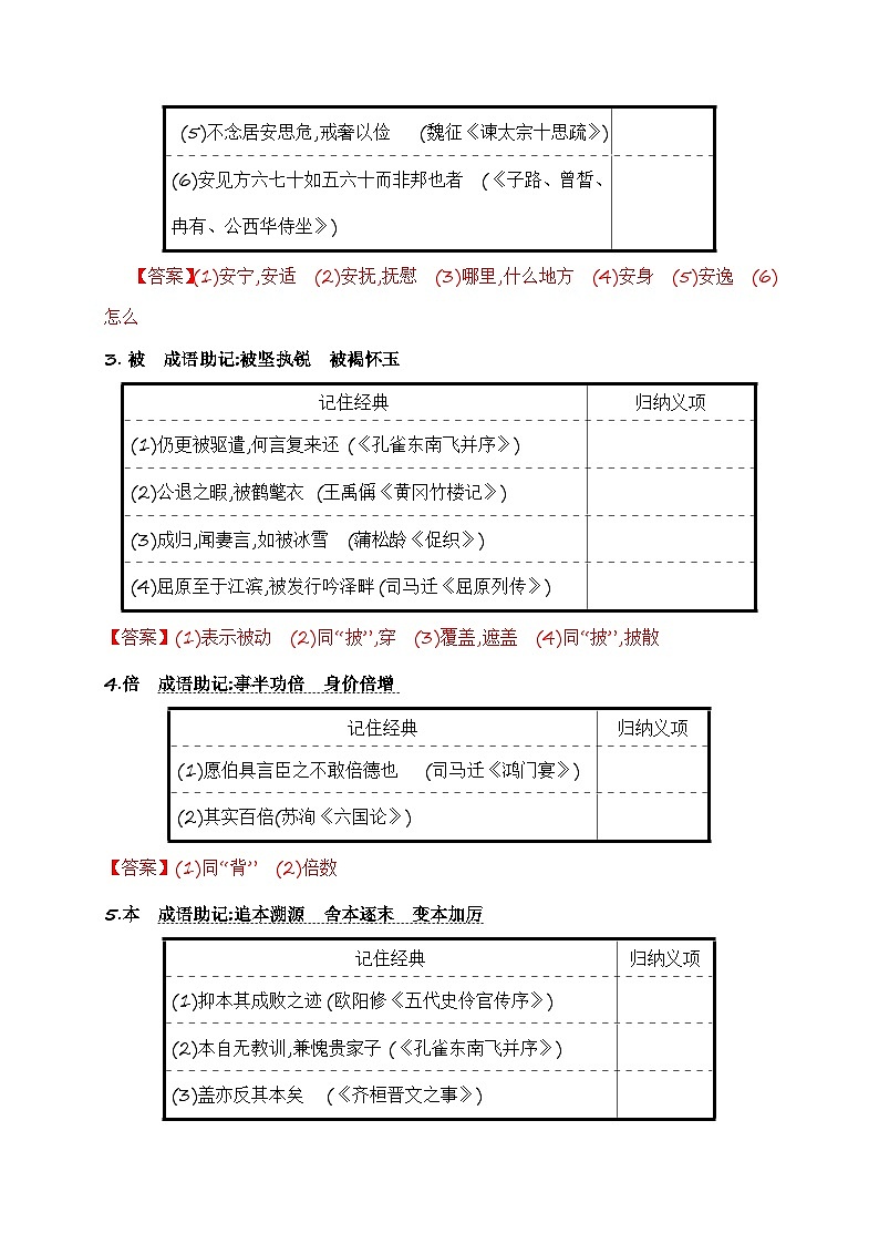 01 高中统编教材120个高频考查文言实词教材经典语句+关联成语助记-备战2024年高考语文一轮复习之文言文阅读(全国通用)第2页