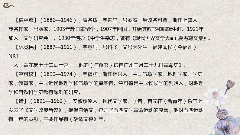 2024届高考语文复习:中国现当代作家 课件第4页
