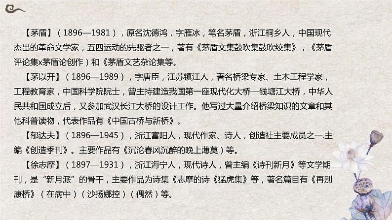 2024届高考语文复习:中国现当代作家 课件第6页